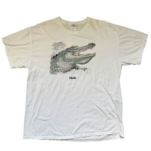 Florida Alligator Graphic T-Shirt XL Gildan Heavy Cotton Wildlife Gator Tee